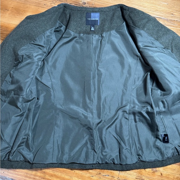 The Limited Women’s Wool Blend Military Utilitarian Army Green Blazer Jacket XS - Picture 11 of 15
